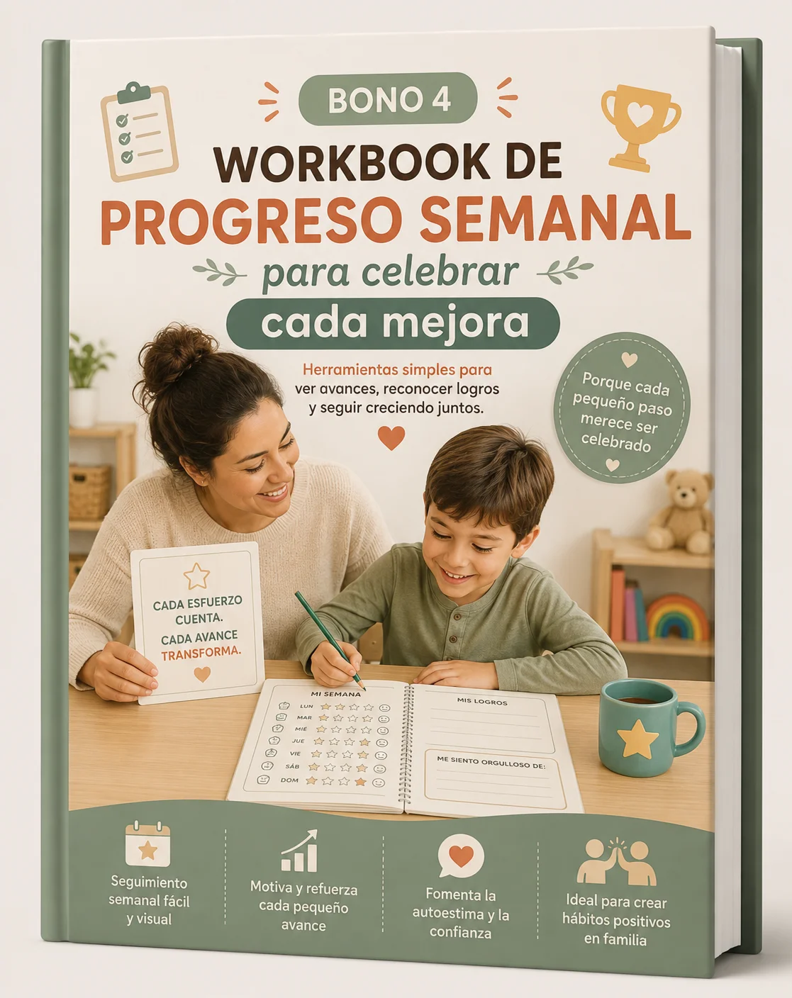 Mockup del Bono 4: workbook de progreso semanal