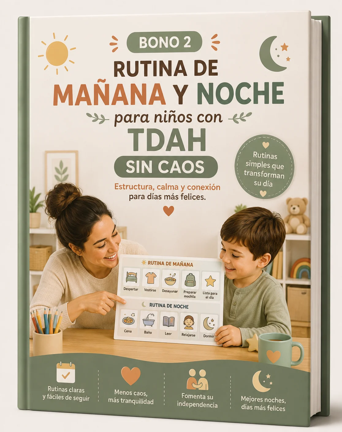 Mockup del Bono 2: rutina de mañana y noche