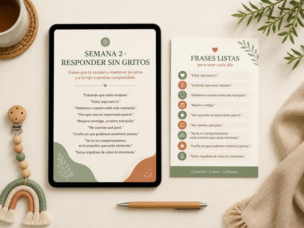 Mockup de las tres semanas de trabajo de la guía